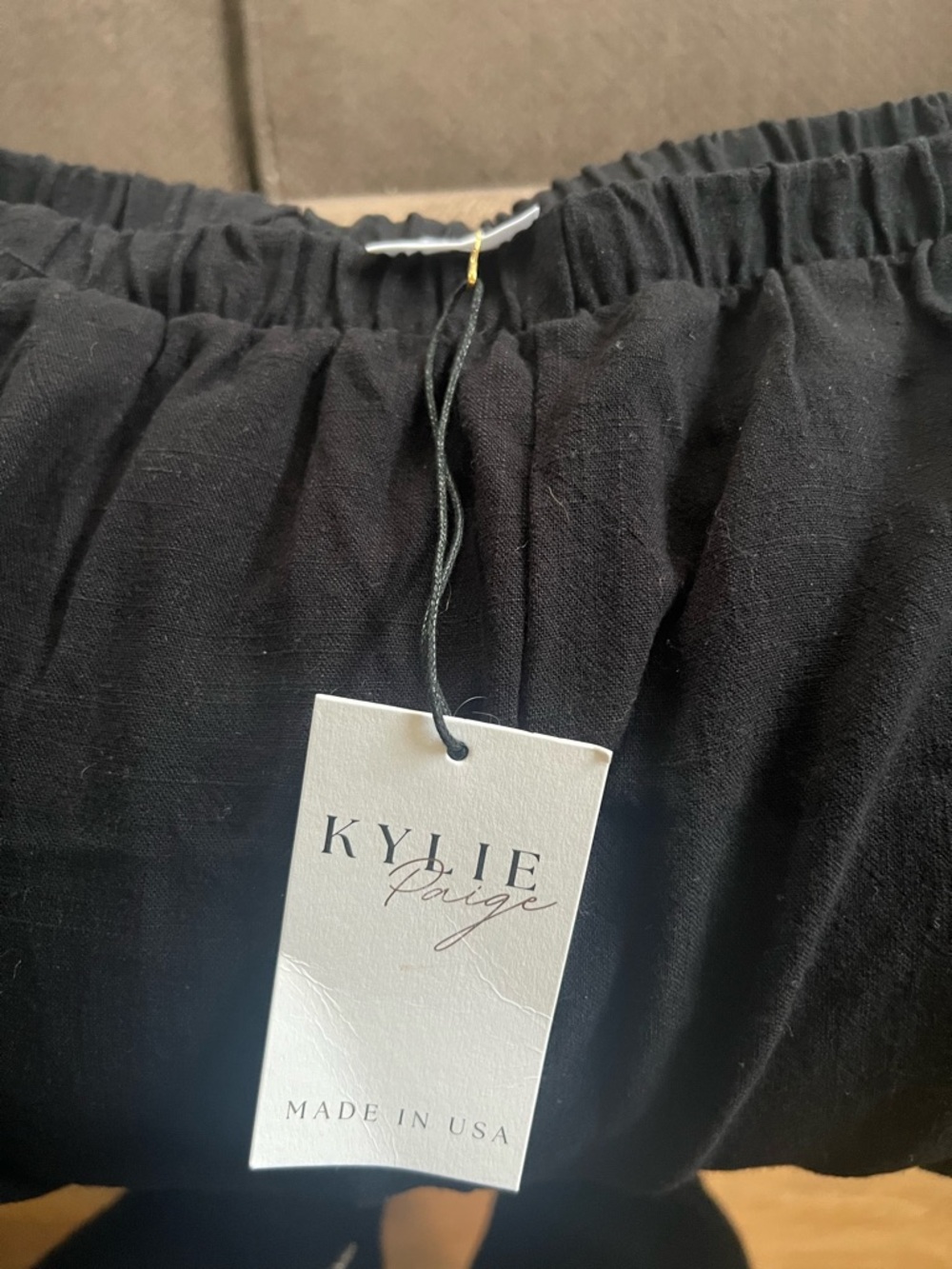 Kylie Paige NWT Black Wide Leg Crop Pants with Elastic Waist. Linen blend. Large - Picture 9 of 13